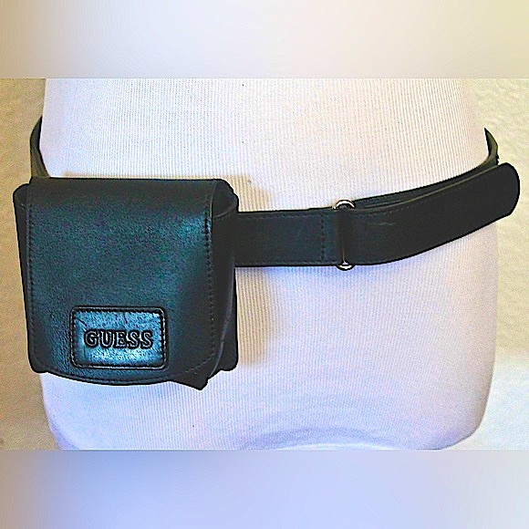 GUESS BELT POUCH BLACK GENUINE LEATHER SMALL - Picture 2 of 10